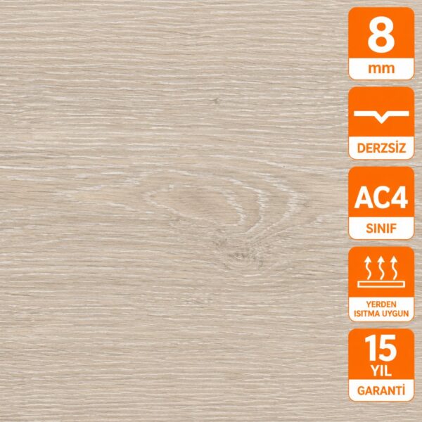 AGT Natura Select Laminat Parke 8 mm Beyaz Meşe